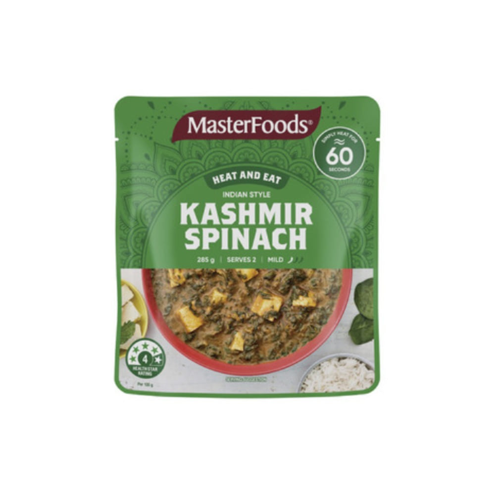 마스터푸드 히트 &amp; 잇 캐쉬머 스피니치 285g, Masterfoods Heat &amp; Eat Kashmir Spinach 285g