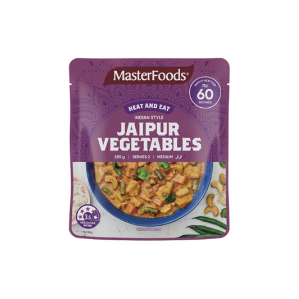 마스터푸드 히트 &amp; 잇 자이펄 베지터블스 285g, Masterfoods Heat &amp; Eat Jaipur Vegetables 285g