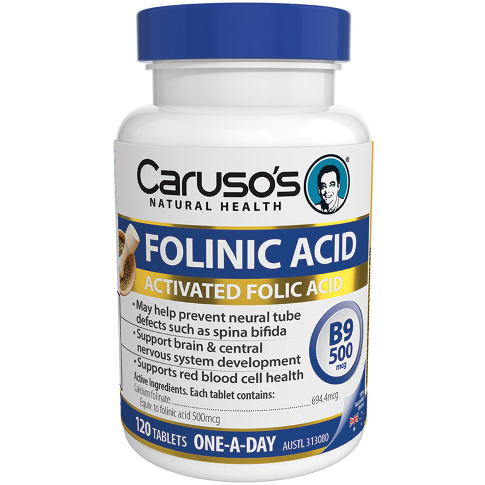 카루소스 내츄럴 헬스 엽산 500mcg 120타블렛 Carusos Natural Health Folinic Acid 500mcg 120 Tablets