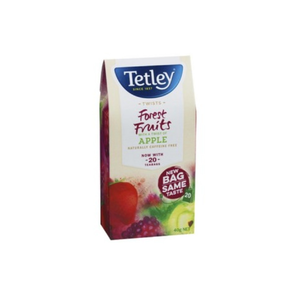 테트리 카페인 프리 포레스트 프룻츠 위드 A 트위스트 오브 애플 티 배그 20 팩 40g, Tetley Caffeine Free Forest Fruits With A Twist Of Apple Tea Bags 20 pack 40g