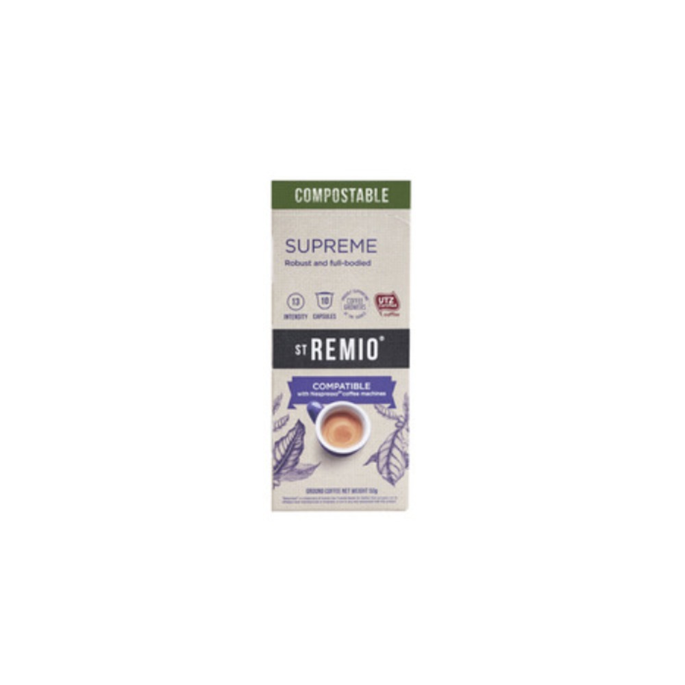St 레미오 컴포스터블 수프림 네스프레소 컴패티블 캡슐 10 팩, St Remio Compostable Supreme Nespresso Compatible Capsules 10 pack