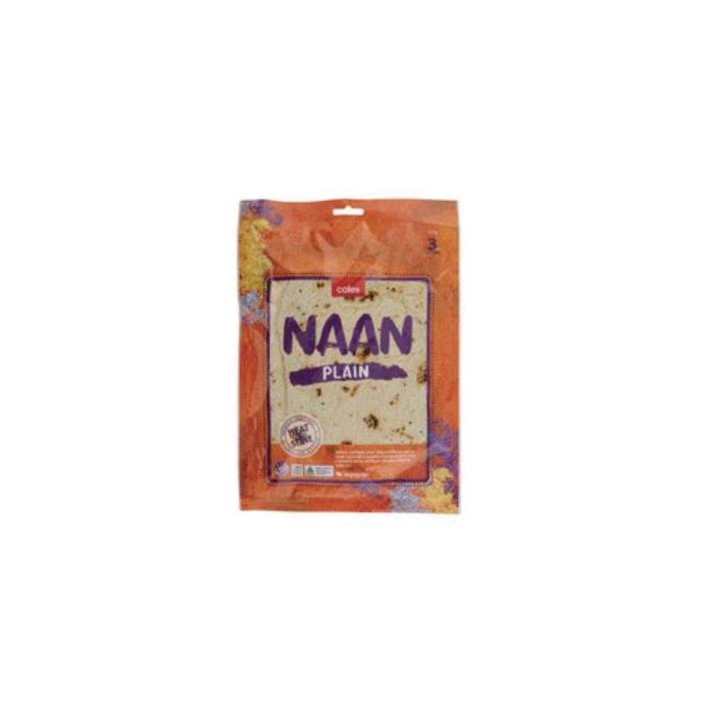 Coles Indian Naan Plain 3 Pack 250g