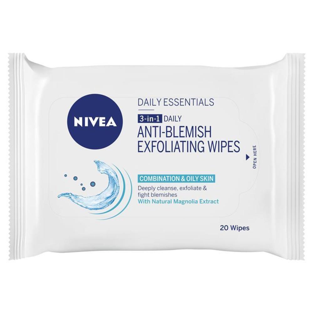 니베아 비지쥐 데일리 에센셜 안티 블레미시 익스플로에이팅 물티슈 20, Nivea Visage Daily Essentials Anti Blemish Exfoliating Wipes 20