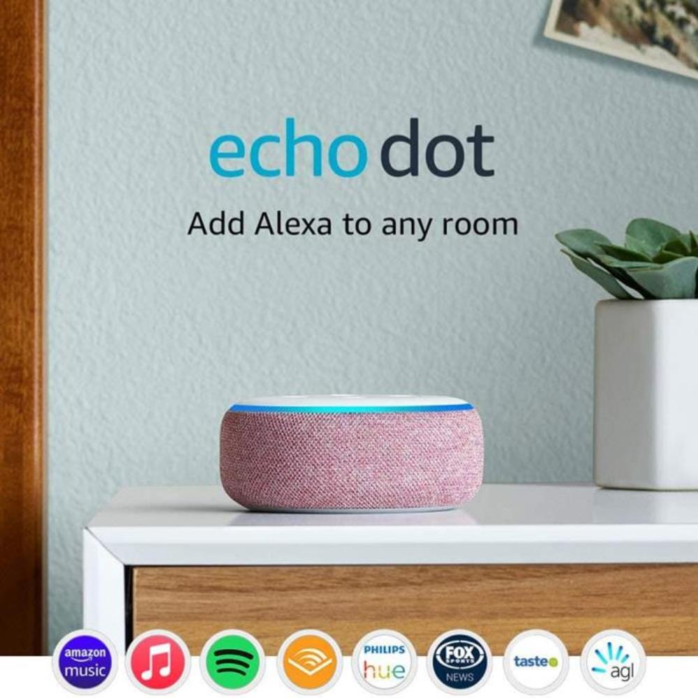 Echo Dot (3rd Gen) – Smart speaker with Alexa - Plum Fabric B07W95HD3M