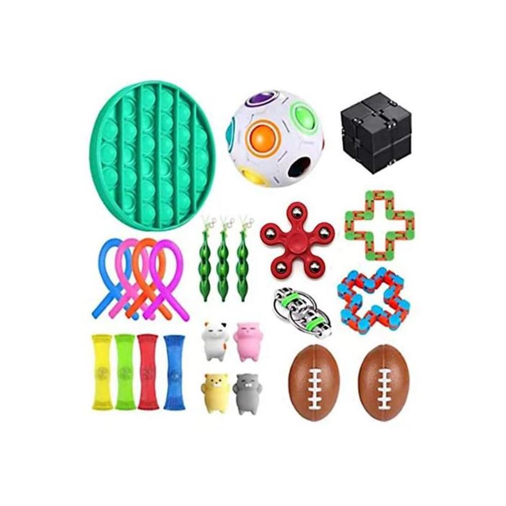 Sensory Fidget Toys Set, 24-Pack-Stress Relief and Anti-Anxiety Tools Bundle Toys Assortment,Stocking Stuffers for Kids Adults,Party Favors Carnival Prize Classroom Rewards Bag Fil B08TLS37LR
