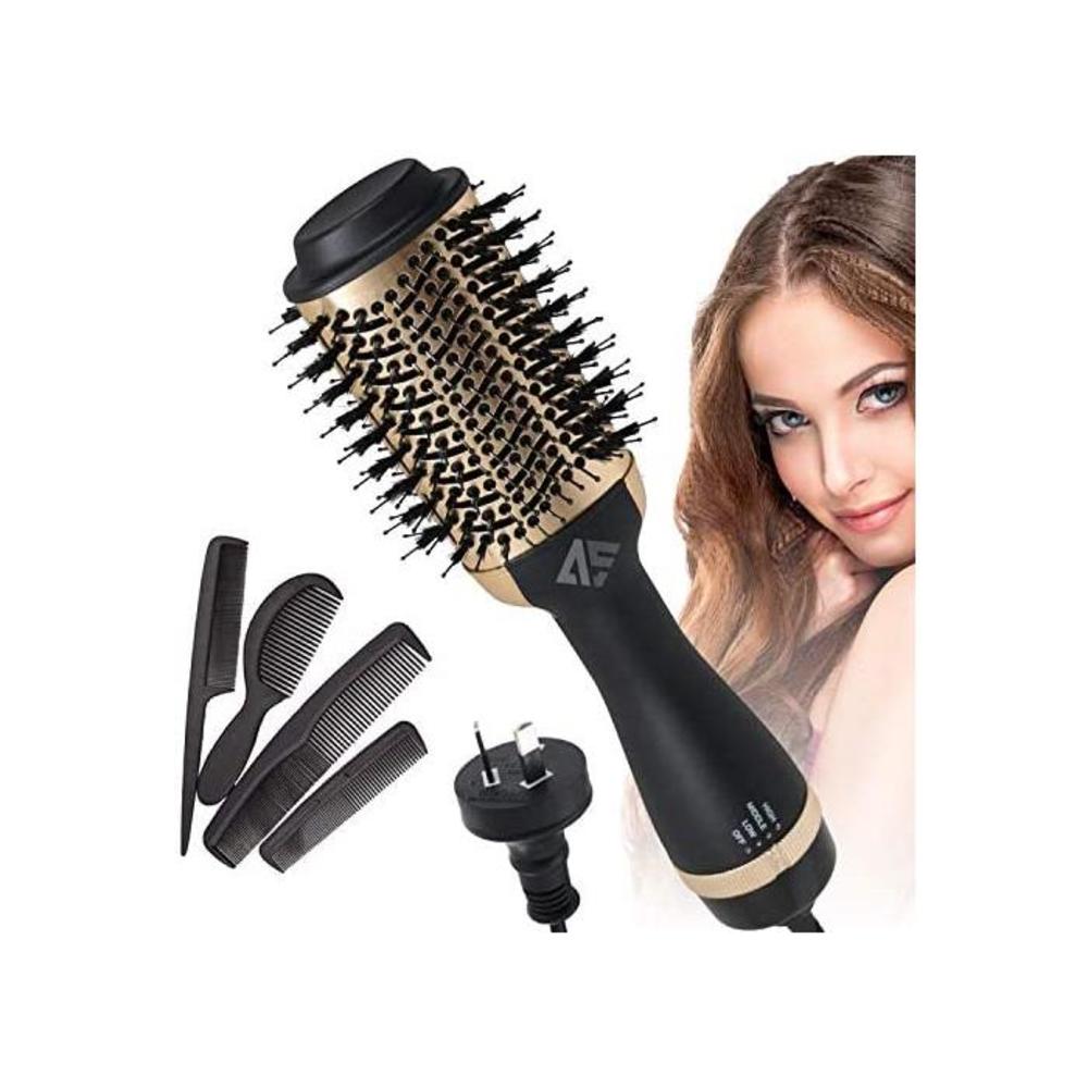AUSELECT Hair Dryer Brush, Hot Air Brush, 4in1 One Step Hair Dryer &amp; Volumizer AU Plug Hair Hot Dryer (Gold) B08QW5Y7GF