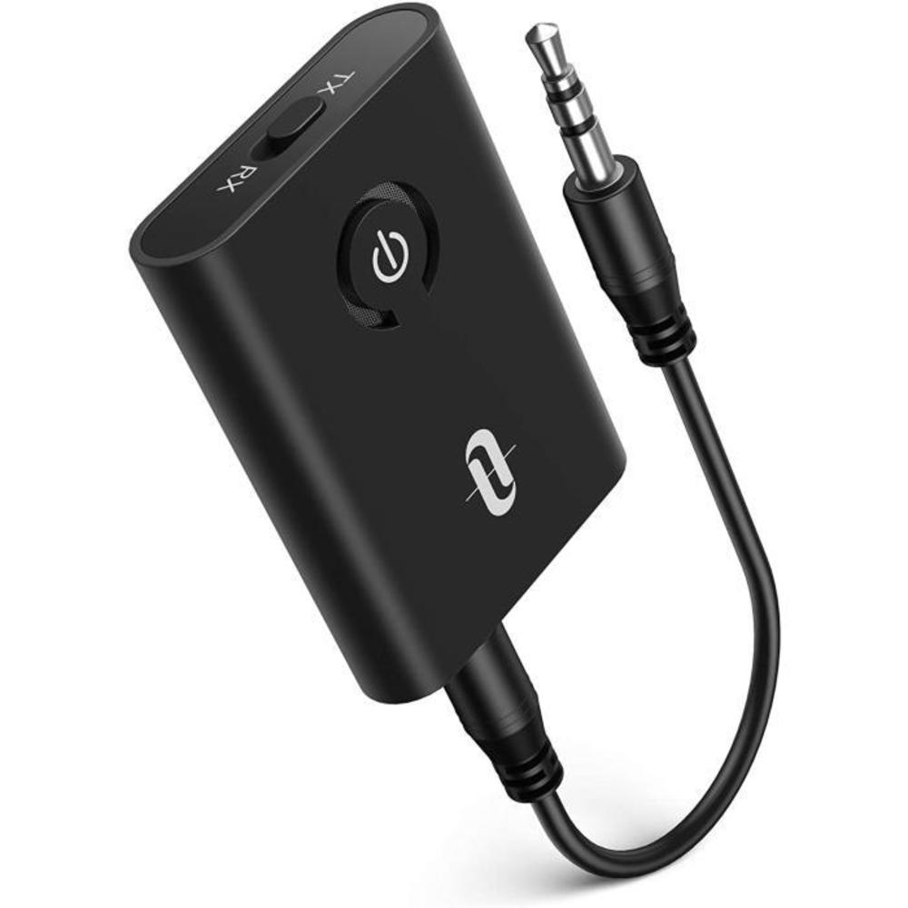 TaoTronics Bluetooth 5.0 Transmitter and Receiver, 2-in-1 Wireless 3.5mm Adapter (Low Latency, 2 Devices Simultaneously, for TV/Home Sound System/Car/Nintendo Switch) B01EHSX28M
