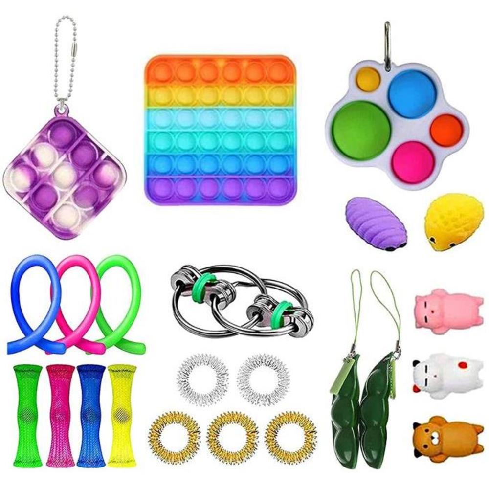 23PCS Fidget Simple Dimple Toy Keychain, Push Pop Bubble Toy, Sensory Toy Stress Relief Hand Toys Decompression Toy for Kids Adults B08Y6RTW5W