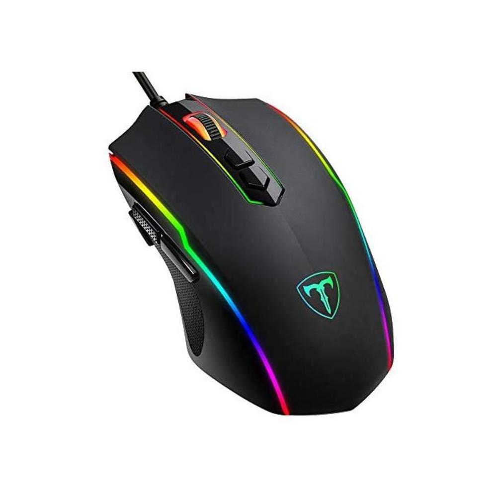 PICTEK Gaming Mouse Wired, 8 Programmable Buttons, Chroma RGB Backlit, 7200 DPI Adjustable, Comfortable Grip Ergonomic Optical PC Computer Gaming Mice with Fire Button, Black (Upgr B07G387ZJM