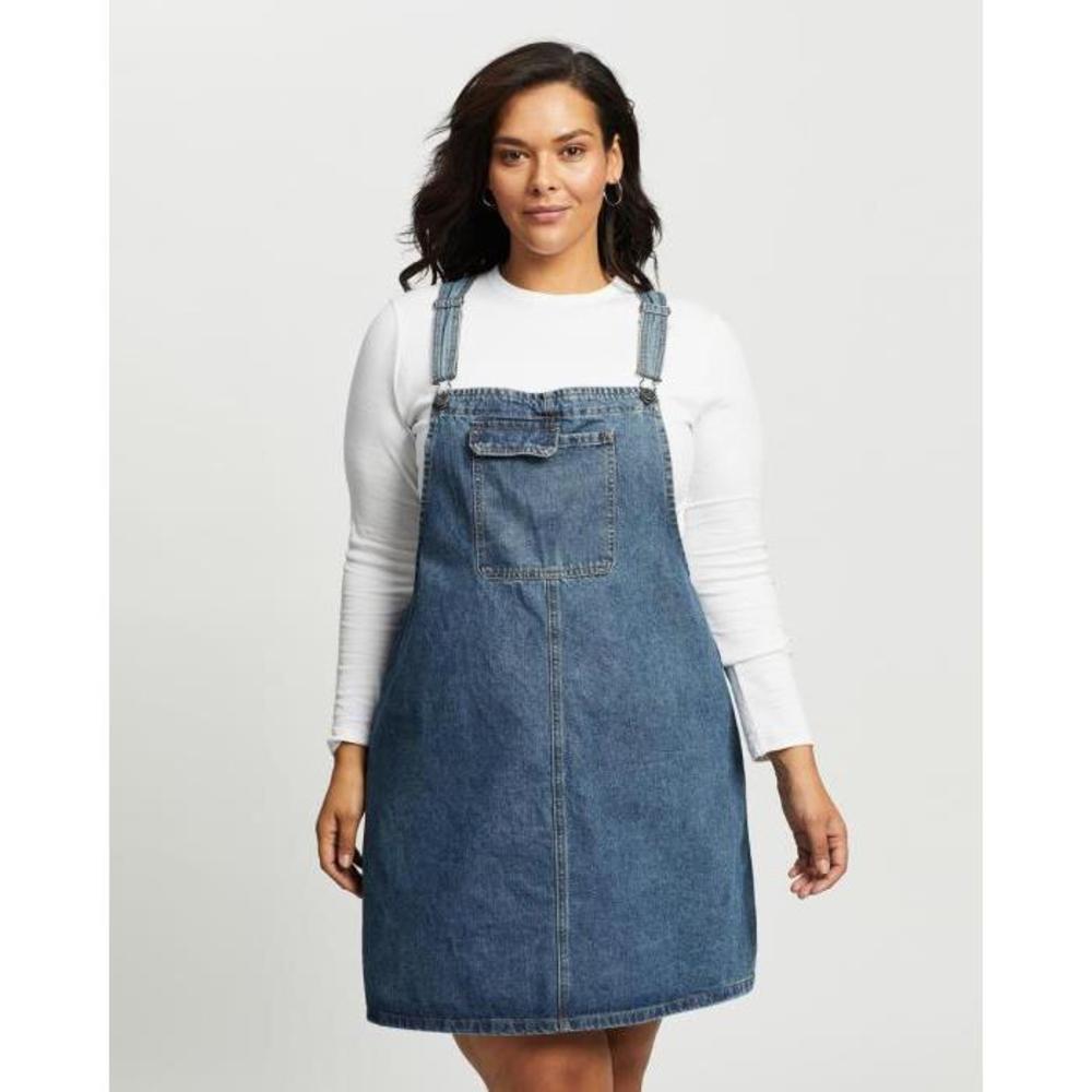 Cotton On Curve Curve Utility Denim Pinafore CO729AA79YZG