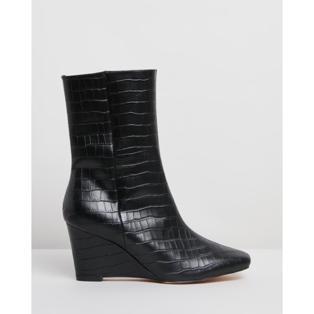 Atmos&amp;Here Lila Leather Wedge Boots AT049SH12JCX
