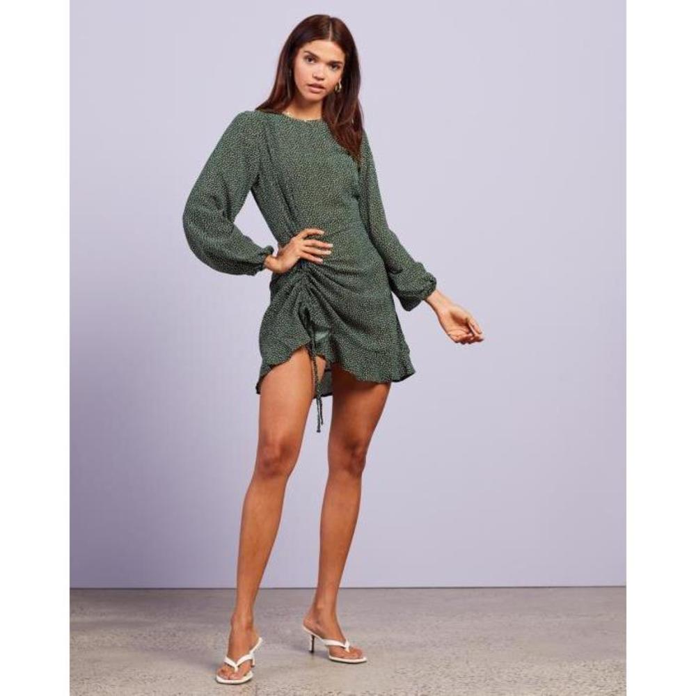 Missguided Ruched Side Tea Dress Long Sleeve MI250AA65SNA