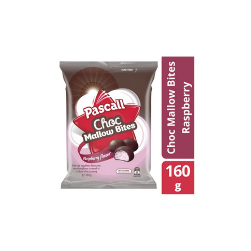 파트콜 라즈베리 플레이버 초코렛 말로우 바이트 160g, Pascall Raspberry Flavour Chocolate Mallow Bites 160g