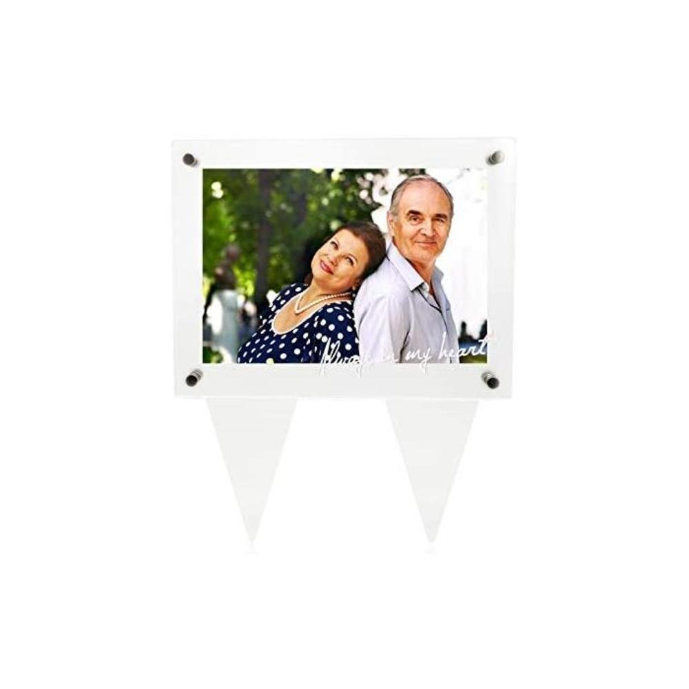5x7 Waterproof Picture Frame for Grave - Always In My Heart Acrylic Outdoor Grave Marker Cemetery Decorations for Memorial Garden B08W559FR1