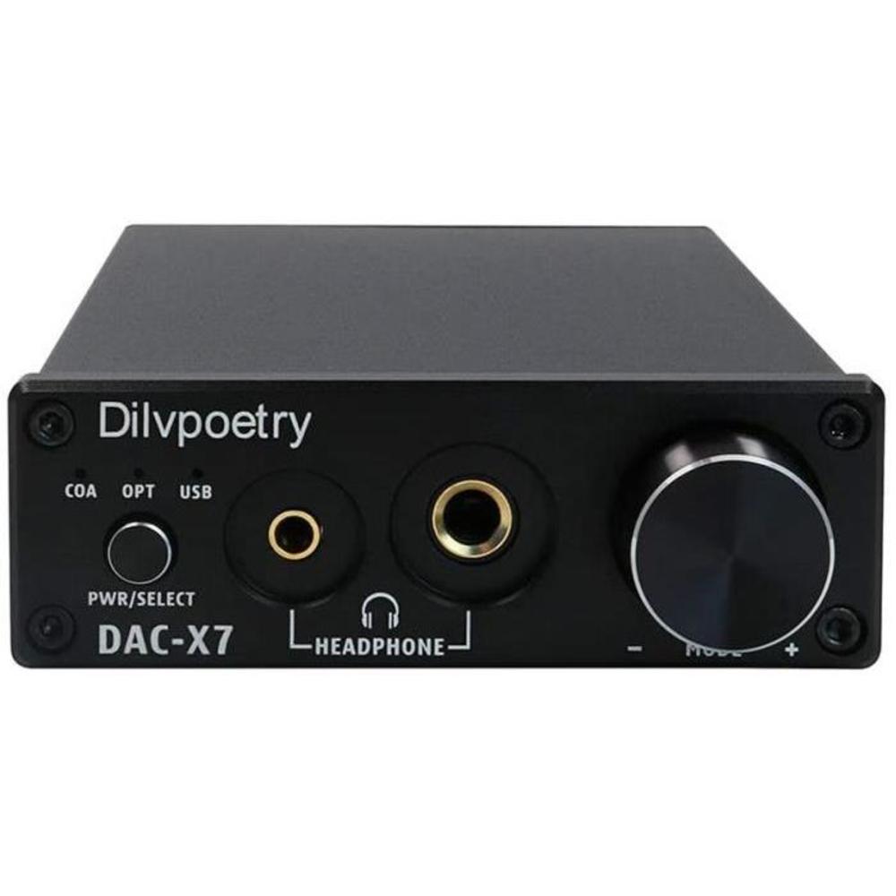 Dilvpoetry X7 DAC Headphone Amplifier HiFi ES9018K2M Decoder Coaxial/Optical/USB Mini Desktop Digital to Analog Converter (Black) B08GCKFYSP