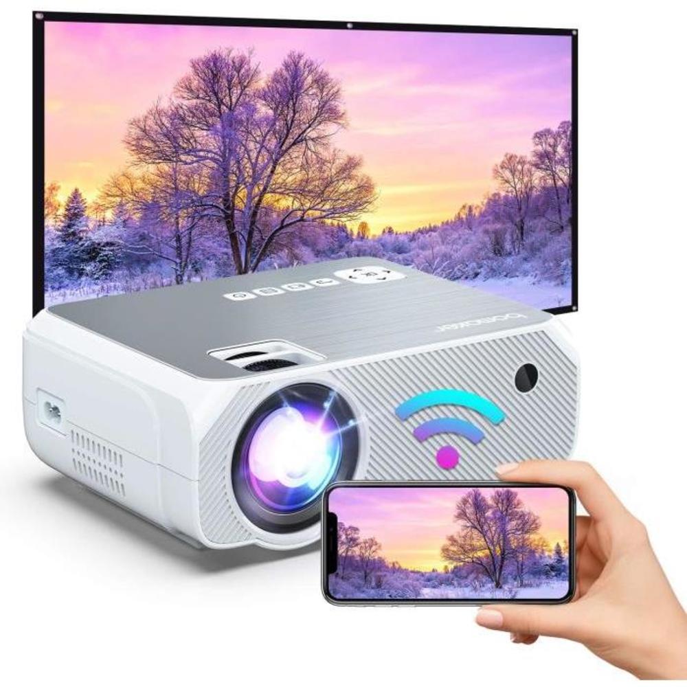 BOMAKER WiFi Mini Projector, HD 1080P and 300 Display Supported, Portable Video Projector, Wireless Mirroring, Native 1280x720P Outdoor Movie Projector for TV Stick/PS4/iPhone/Andr B089DHLMMW