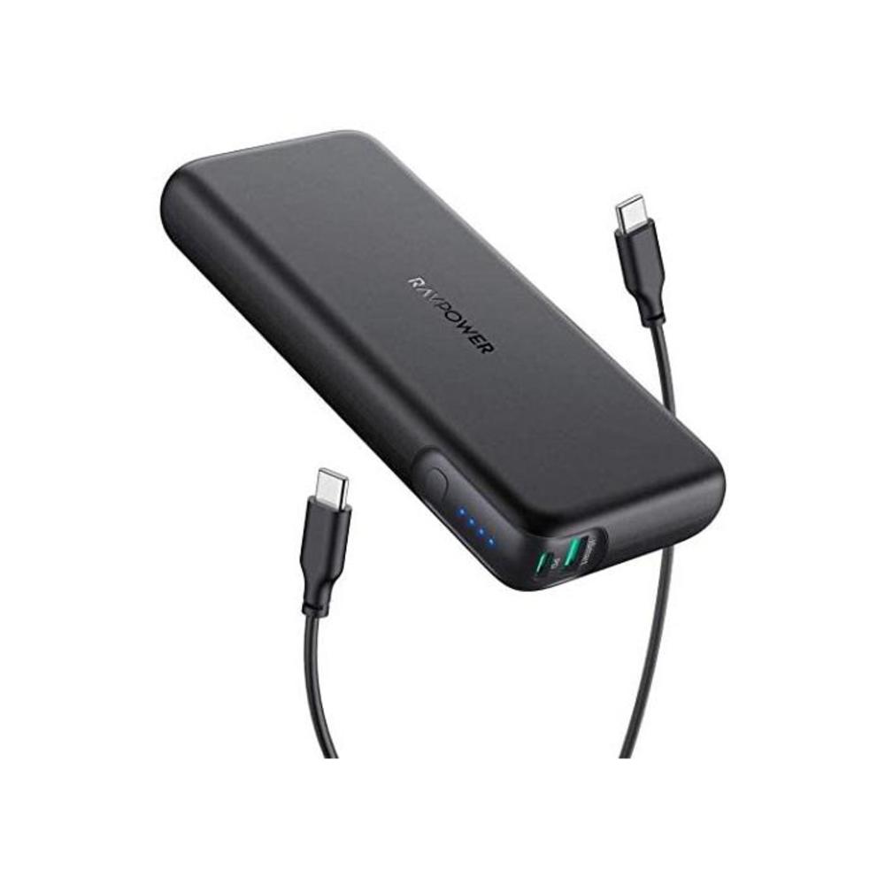 20000mAh 60W PD Power Bank, RAVPower Portable Charger with 3.0 USB C Cable, Power Delivery 2-Port Power Bank Charging Compatible with MacBook Air Pro iPhone 11 Pro Max iPad Pro 201 B084Q734L4