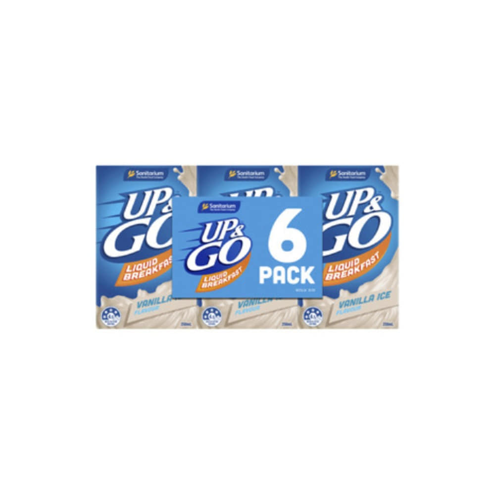 새니테리움 업&amp;고 리퀴드 브렉퍼스트 바닐라 아이스 250Ml 6 팩, Sanitarium UP&amp;GO Liquid Breakfast Vanilla Ice 250mL 6 pack