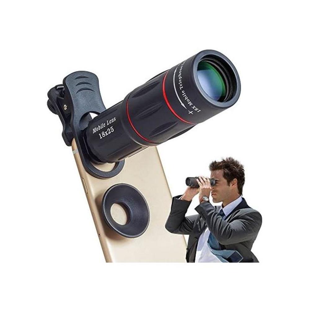 Apexel Phone Camera Lens,18X Optical Camera Mobile Zoom Lens Manual Telescope Lens with Clamp for iPhone X/8 7/6S/6 Plus/5/4 Samsung and Most Android Smartphones B075R6MY99