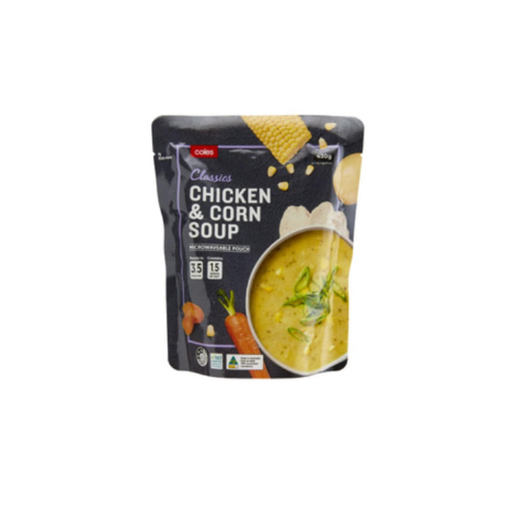 콜스 치킨 &amp; 콘 수프 파우치 430g, Coles Chicken &amp; Corn Soup Pouch 430g