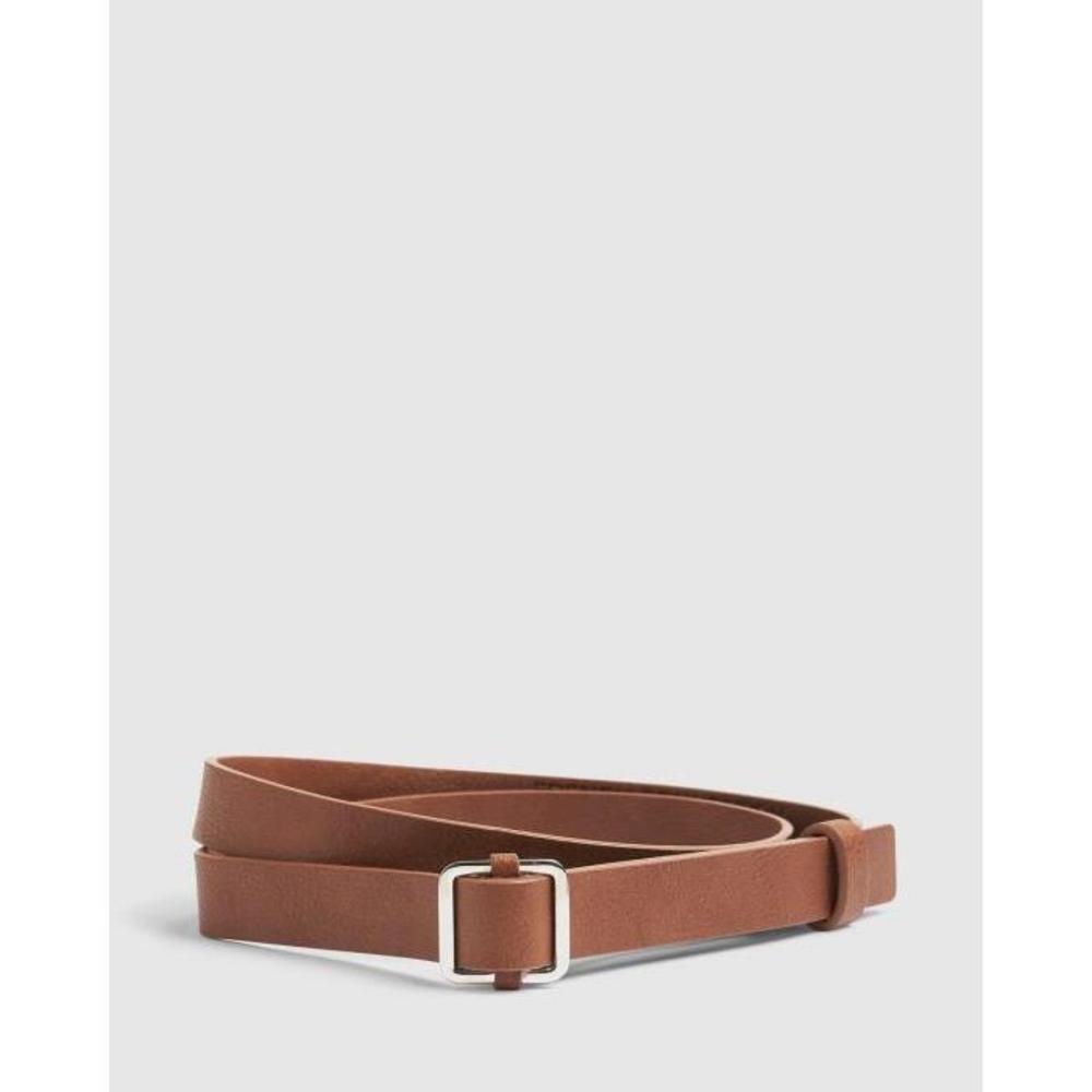 French Connection Skinny Square Buckle Belt FR605AC10ZEB