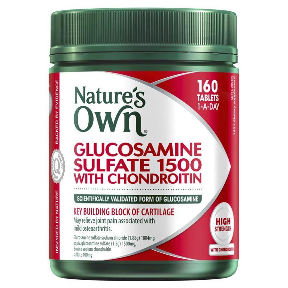 네이쳐스온 글루코사민 설페이트 1500 윗 콘드로이틴 160타블렛 Natures Own Glucosamine Sulfate 1500 With Chondroitin 160 Tablets