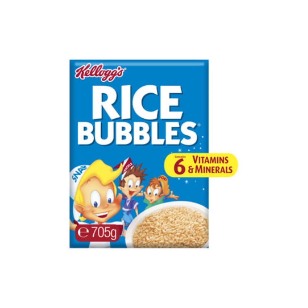 켈로그 라이드 버블즈 퍼프드 라이드 브렉퍼스트 시리얼 705g, Kelloggs Rice Bubbles Puffed Rice Breakfast Cereal 705g