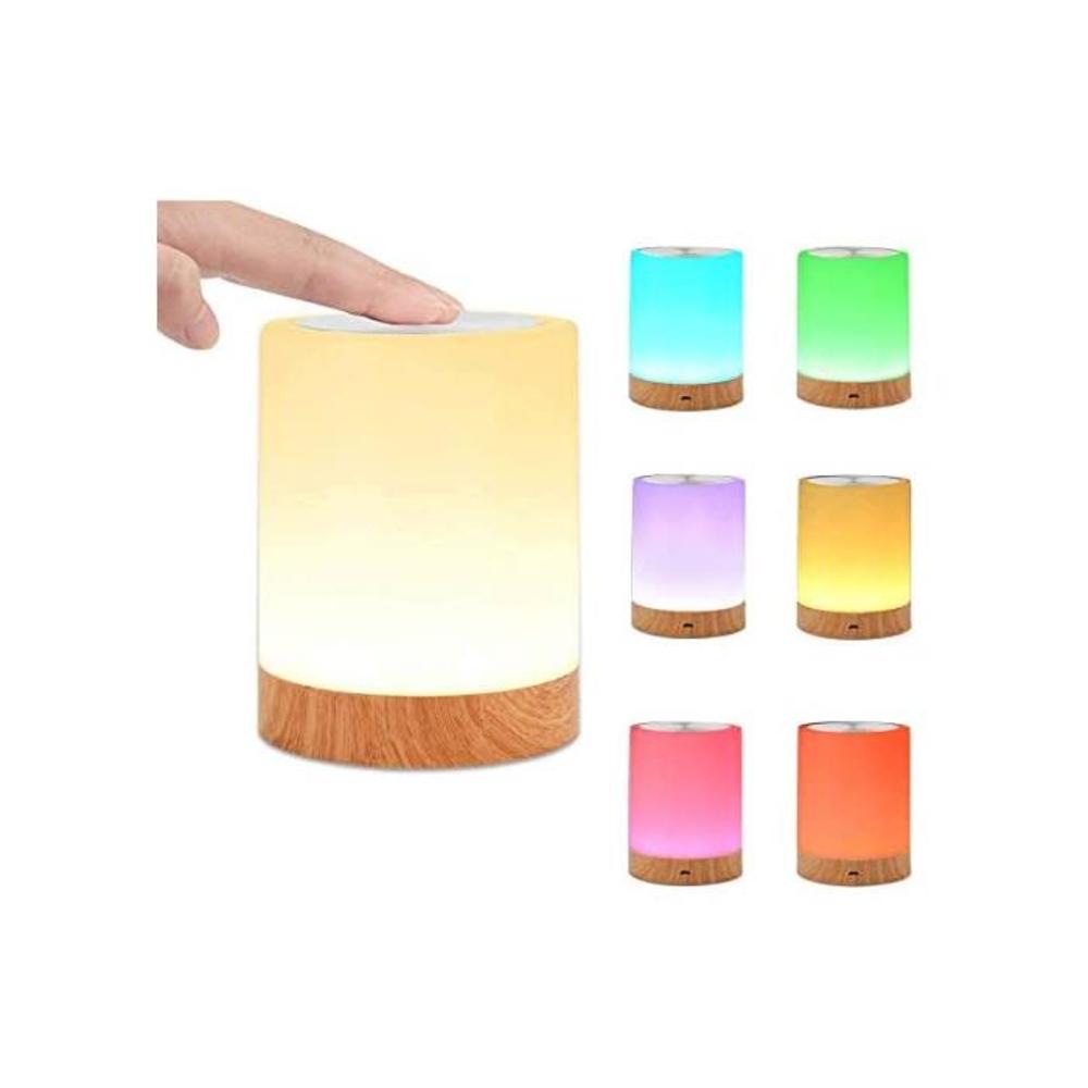 LED bedside lamp for Kids，Night Light Touch Control Chargeable Smart Bedside Table Lamp for Breastfeeding，Dimmable RGB Color Changing Modes for Kid Baby Bedroom，Internal Rechargeab B08N43R8ZV