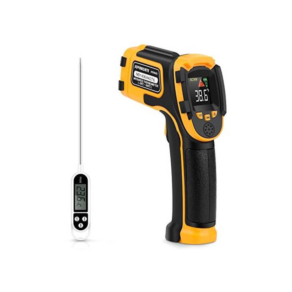 Infrared Thermometer Non-Contact Digital Laser Temperature Gun with Color Display -58℉～1112℉(-50℃～600℃) Adjustable Emissivity - Temperature Probe for Cooking/BBQ/Freezer - Meat The B07LBNWQXV