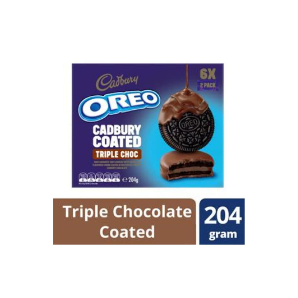 오레오 트리플 초코렛 코티드 비스킷 2 팩 204g, Oreo Triple Chocolate Coated Biscuit 2 Pack 204g