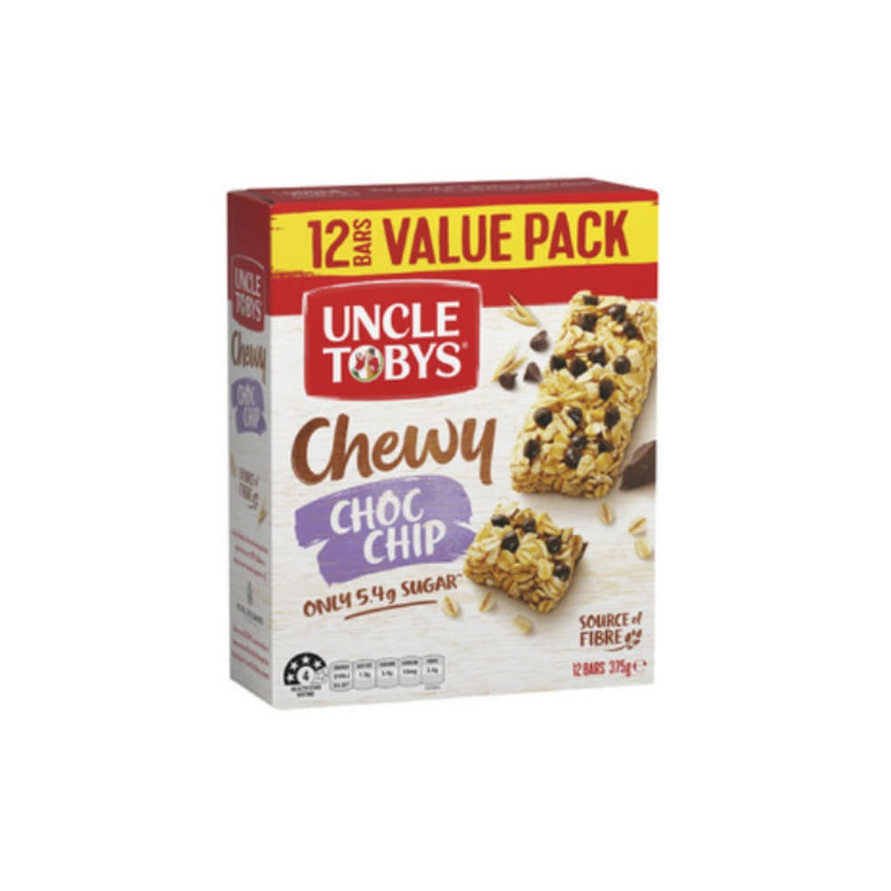 엉클 토비스 츄이 무슬리 바 초코 칩 밸류 12 팩 375g, Uncle Tobys Chewy Muesli Bars Choc Chip Value 12 Pack 375g