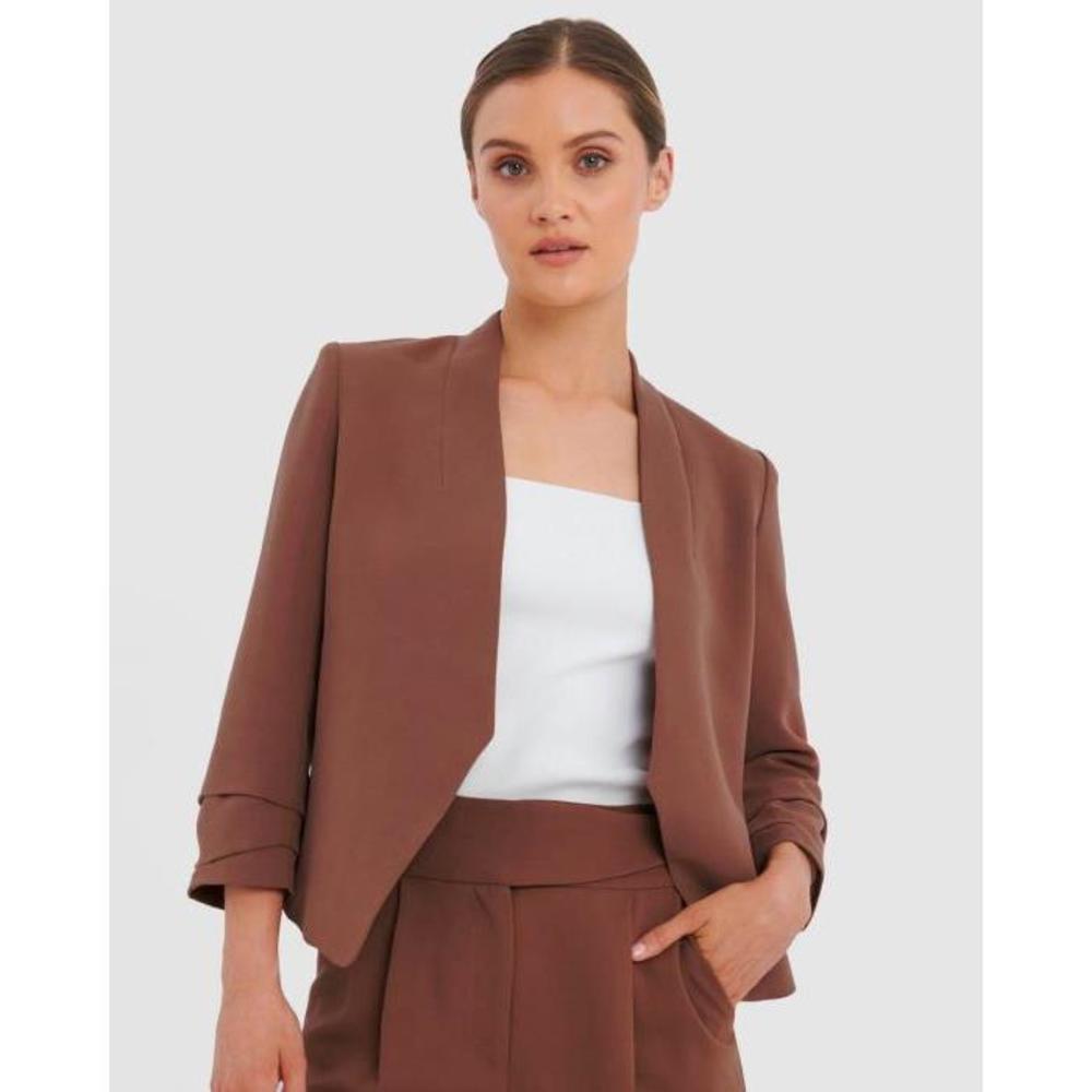 Forcast Lexi Ruched Sleeve Blazer FO571AA83ULG