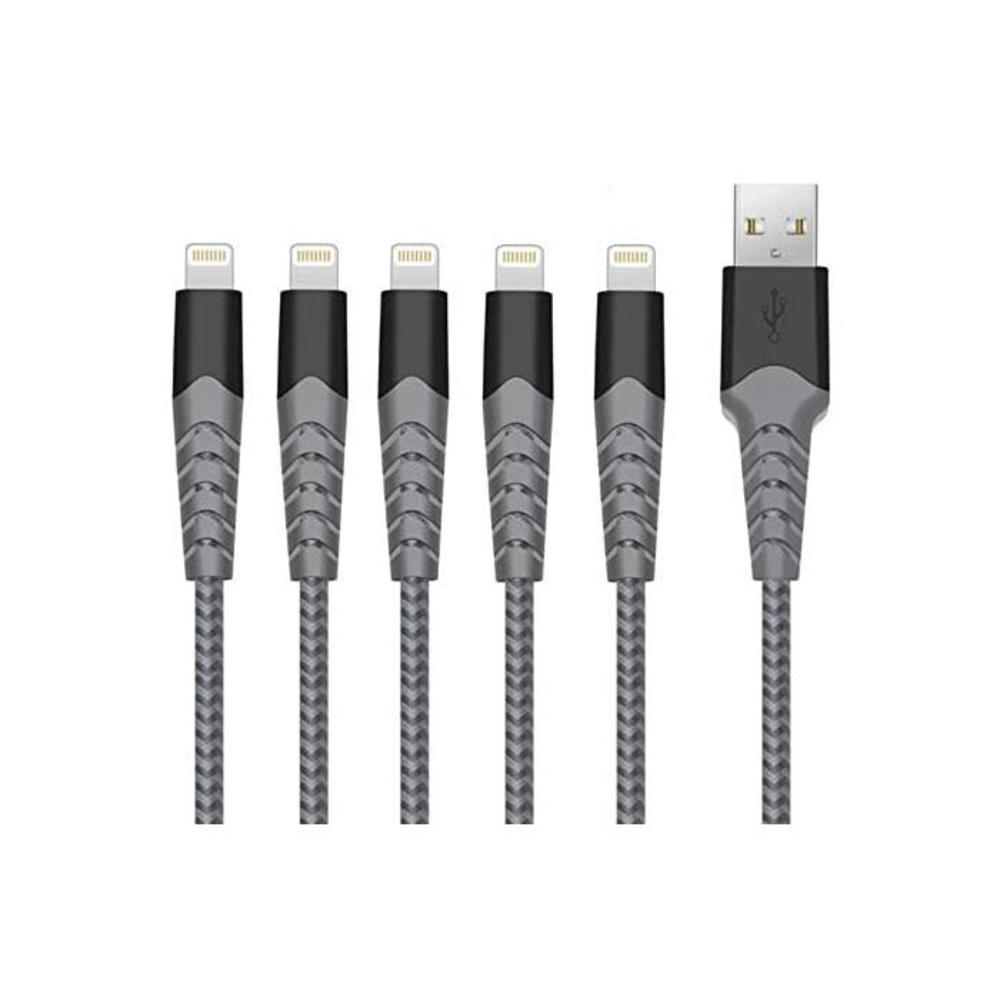 iPhone Charger 5Pack 1m (3.3ft) Lightning Cable Apple MFi Certified Nylon Braided Lightning to USB Cable Syncing and Fast Charging Cable Cord Compatible with iPhone 11/X/8/8Plus/7/ B08D68P4HT