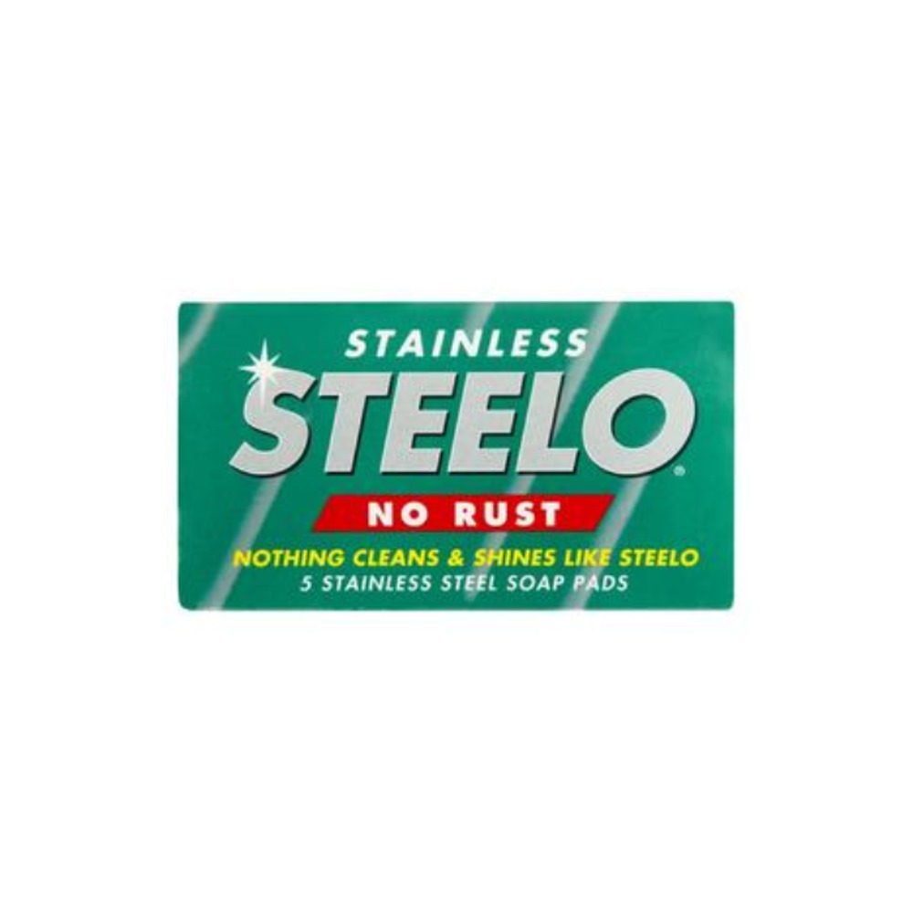 스틸로 노 러스트 스카우러 스테인레스 스틸 솝 패드 5 팩, Steelo No Rust Scourer Stainless Steel Soap Pads 5 pack