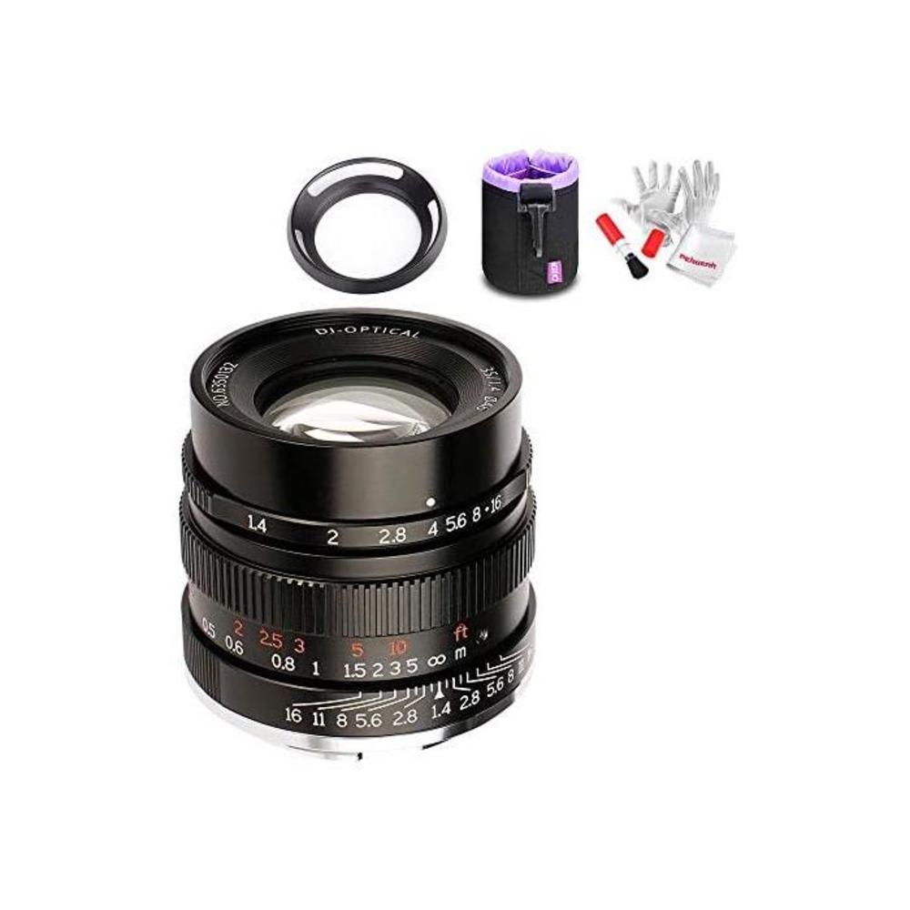 7artisans 35mm F1.4 Full Frame Manual Fixed Lens for Sony E-Mount Cameras A7 A7II A7R A7RII A7S A7SII A6500 A6300 A6000 W/Lens Pouch Bag &amp;Antistatic Gloves,Black B07X8LT5LP