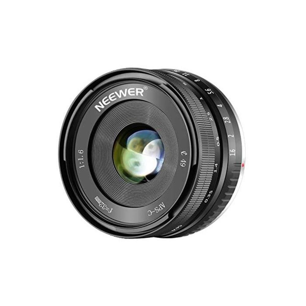 Neewer 32mm F/1.6 Manual Focus Prime Lens Sharp High Aperture, Compatible with Sony E-Mount APS-C Mirrorless Camera Like A7III A9 NEX 3 3N 5 NEX 5T NEX 5R NEX 6 7 A5000 A5100 A6000 B07D33QLJL