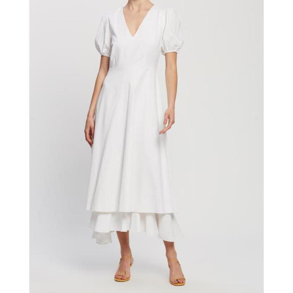 Atmos&amp;Here Claret Linen Cotton Blend Midi Dress AT049AA05LES
