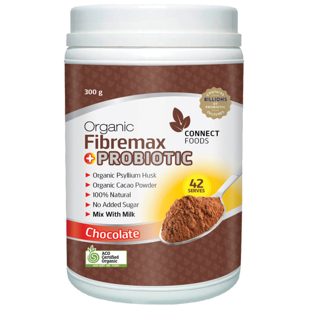커넥트 푸드 파이버맥스 + 프로바이오틱 초콜릿 42 Doses 300g 특별 사이즈 Connect Foods Fibremax + Probiotic Chocolate 42 Doses 300g Exclusive Size