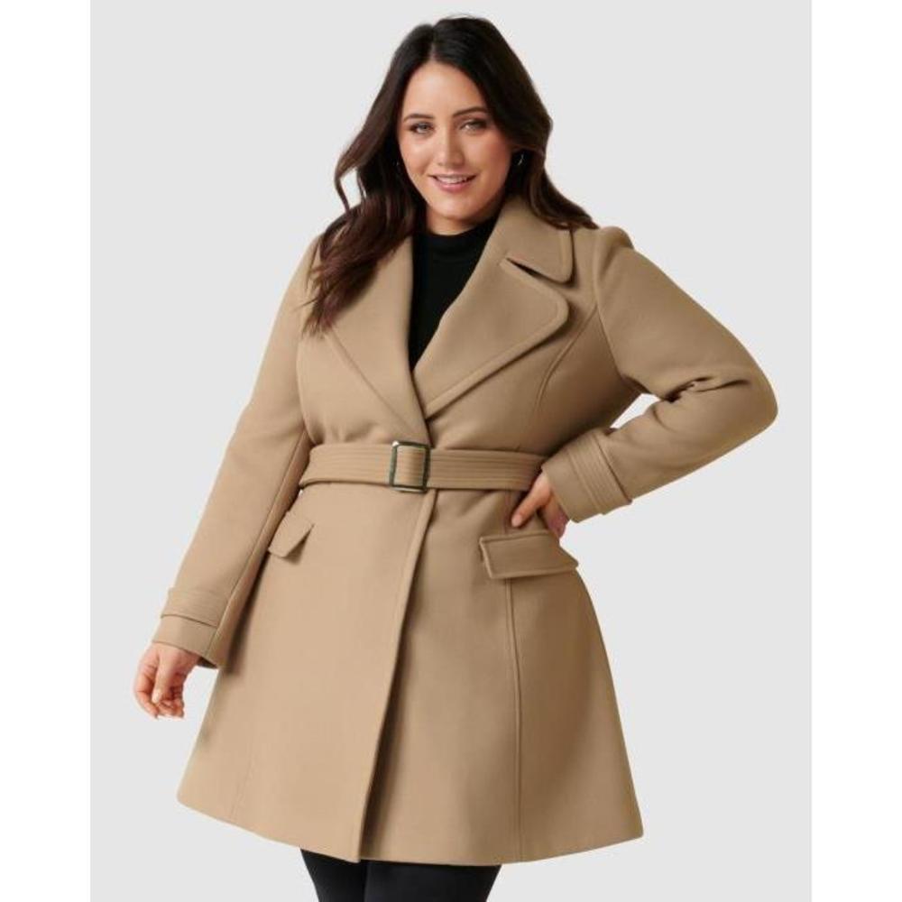 Forever New Curve Miley Curve Belted Wrap Coat FO605AA37JYK