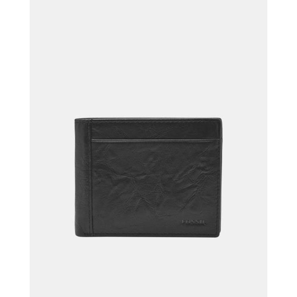 Fossil Neel Black Large Coin Pocket Bilfold Wallet FO646AC21GMS