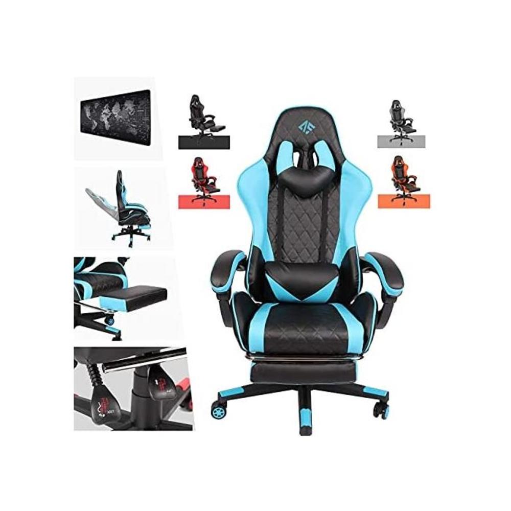 AUSELECT Gaming Chair Ergonomic Computer Chair Racing Style Height Adjustment, Headrest and Lumbar Support E-Sports Swivel High Back Chair (Black and Navy) B08R5WHN4Y