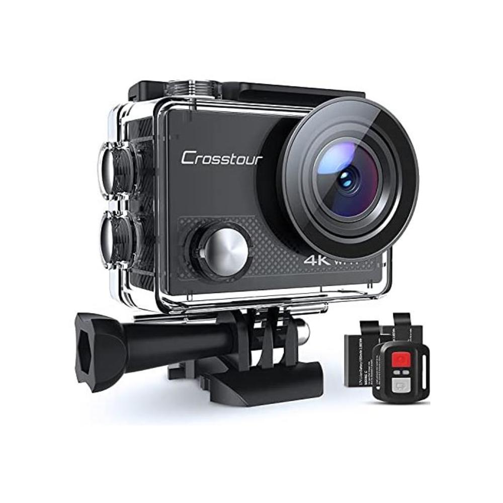 Crosstour Sports Action Camera 4K 20MP WiFi Vlogging Camera Underwater 40M with Remote Control IP68 Waterproof Case B07B3ZKDR7
