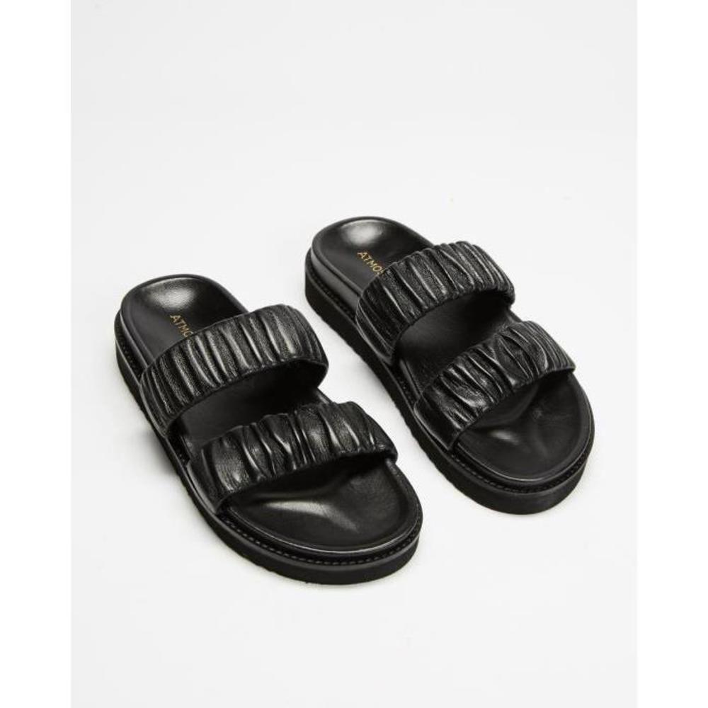 Atmos&amp;Here Midform Leather Ruched Slides AE897SH85IQC