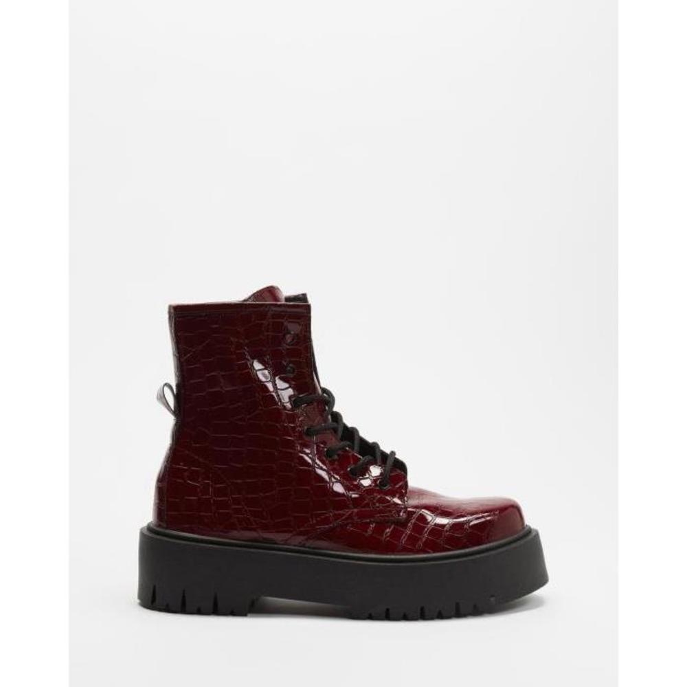 TOPSHOP Billy Croc Lace Up Boots TO101SH47QGA