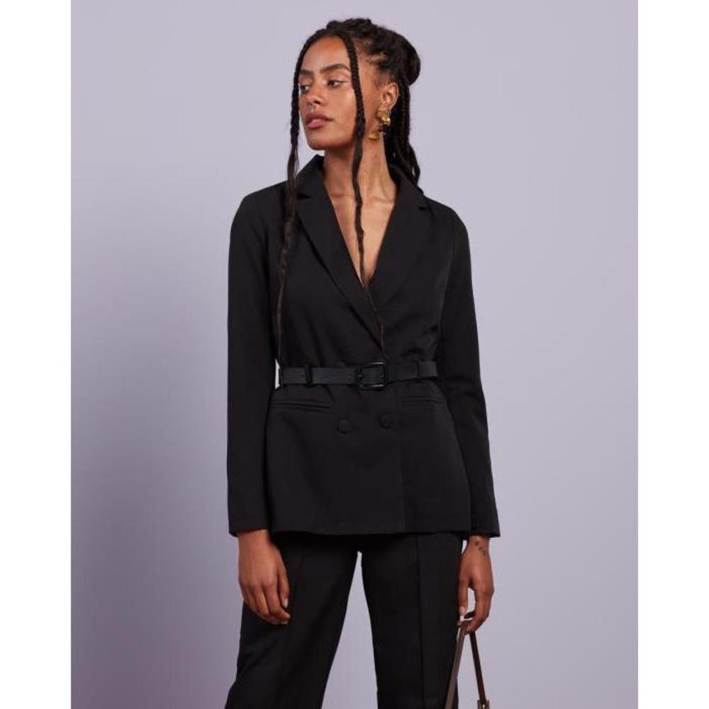 Missguided Tailored Leather Belted Blazer MI250AA57LAS