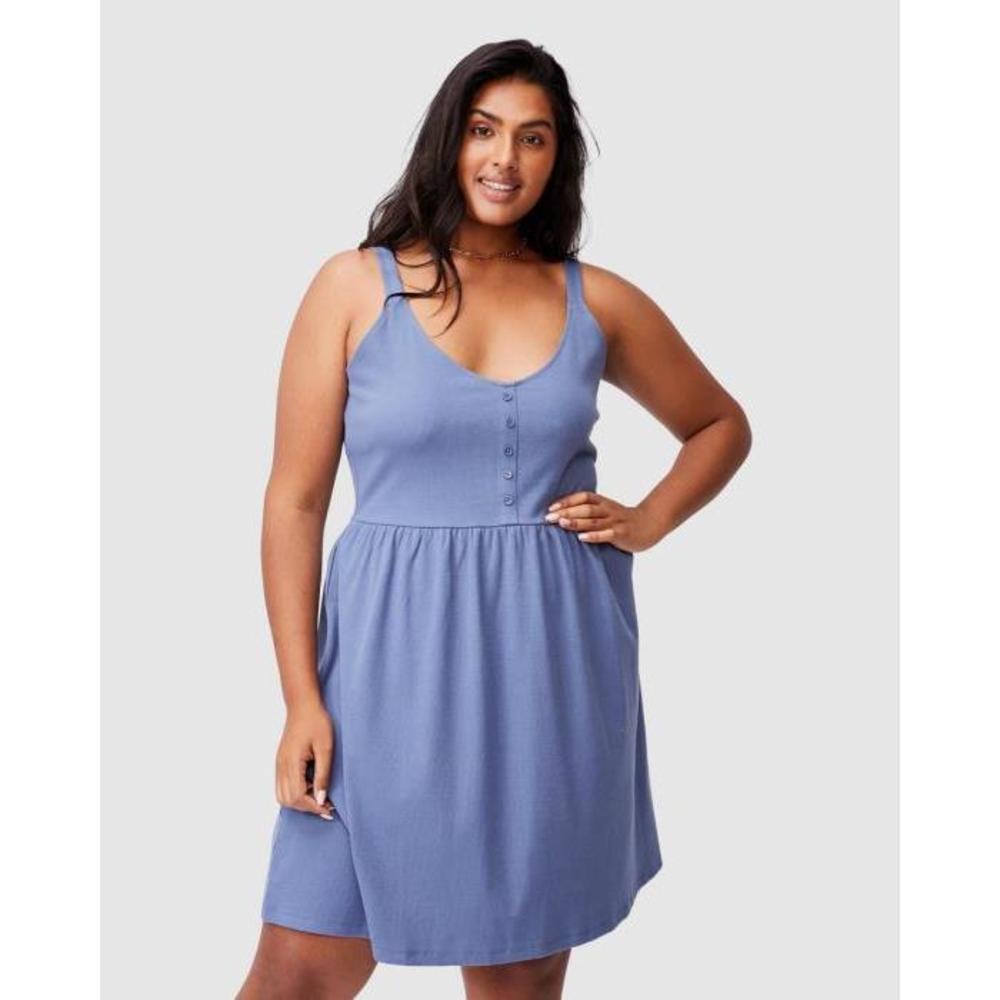 Cotton On Curve Brianna Button Detail Wide Strap Mini Dress CO729AA79YRS
