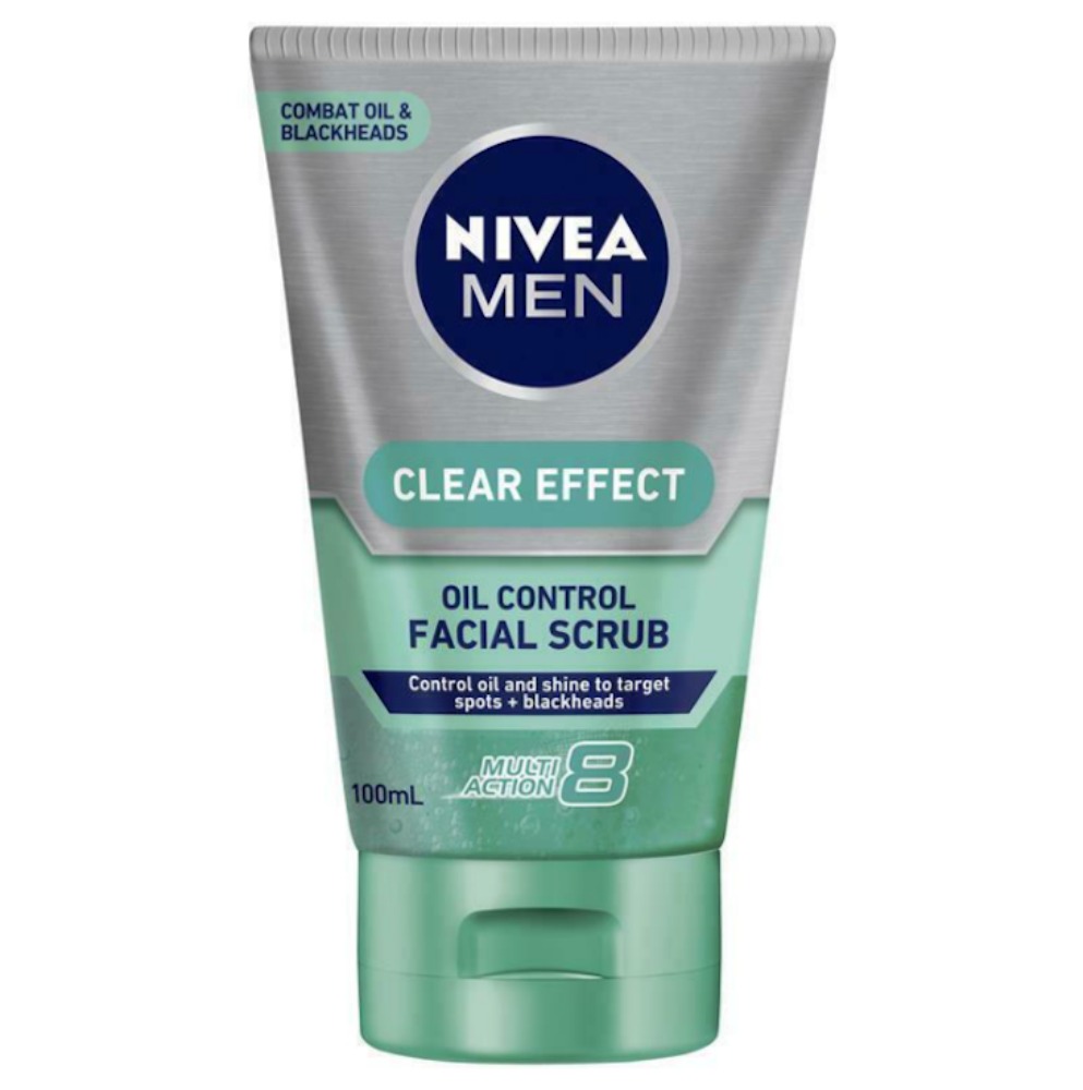 니베아 맨 클리어 이펙트 오일 컨트롤 페이셜 스크럽 100ml, Nivea Men Clear Effect Oil Control Facial Scrub 100ml (수량한정 깜짝세일)