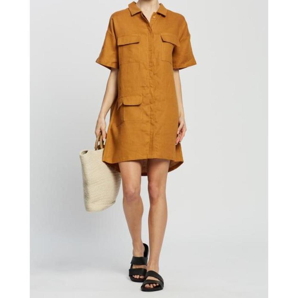 AERE Linen Utility Dress AE897AA79RQY