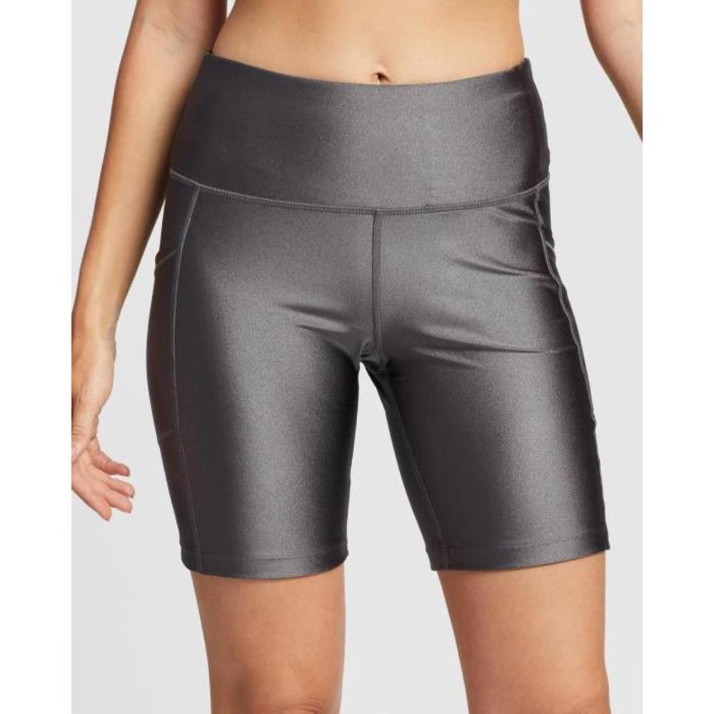 Calvin Klein Performance Metallic High Waist Bike Shorts 7 Inseam with Side Pockets CA390SA49LQO