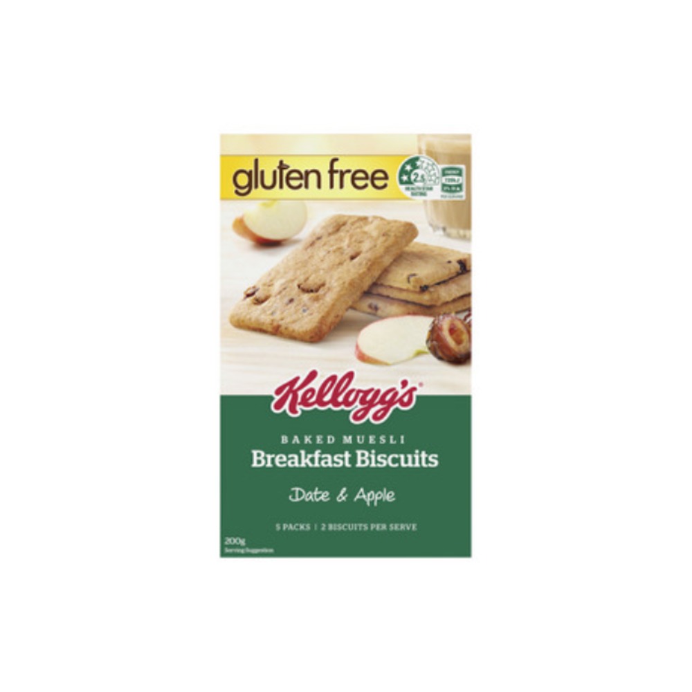 켈로그 베이크드 무슬리 글루텐 프리 브렉퍼스트 비스킷 위드 데이트 앤 애플 200g, Kelloggs Baked Muesli Gluten Free Breakfast Biscuits With Date And Apple 200g